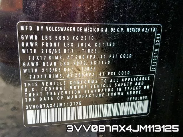 3VV0B7AX4JM113125 фото 2