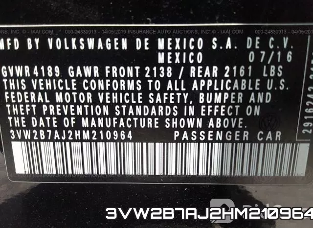 3VW2B7AJ2HM210964 фото 10