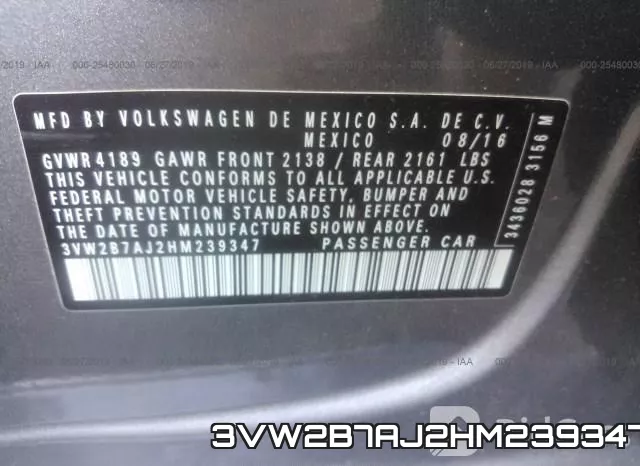 3VW2B7AJ2HM239347 фото 10
