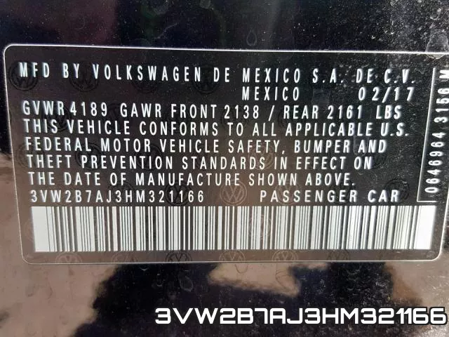 3VW2B7AJ3HM321166 фото 2