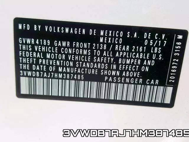 3VWDB7AJ7HM387485 фото 2