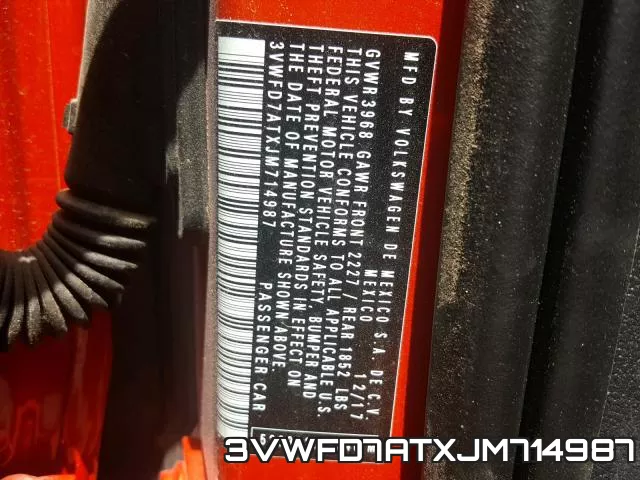 3VWFD7ATXJM714987 фото 2