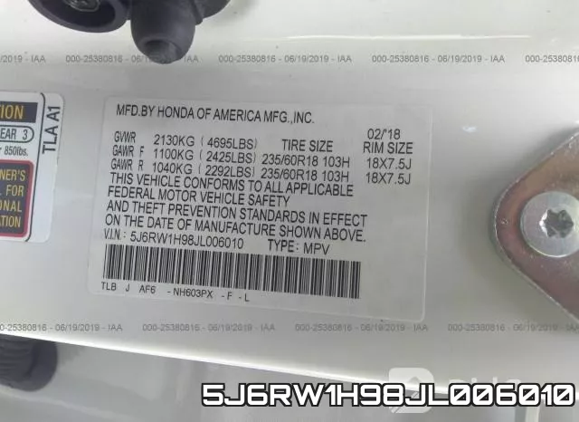 5J6RW1H98JL006010 фото 10