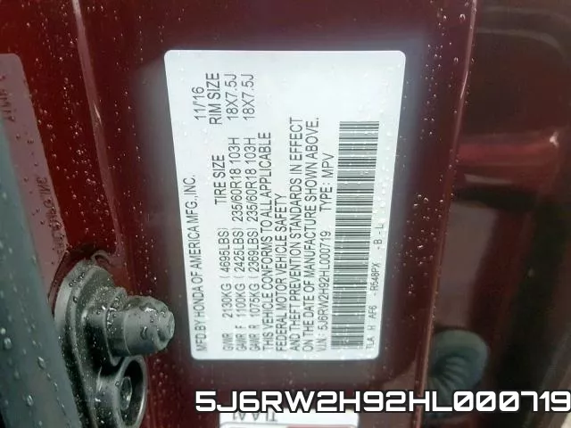 5J6RW2H92HL000719 фото 2