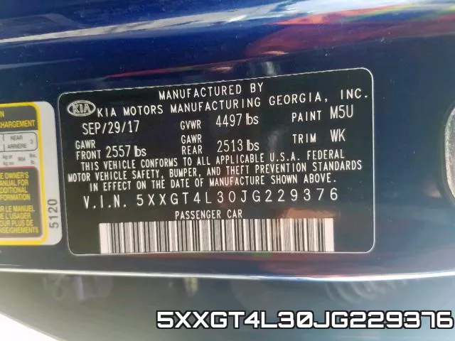 5XXGT4L30JG229376 фото 2