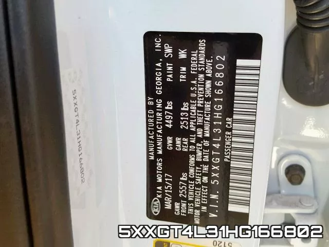 5XXGT4L31HG166802 фото 2