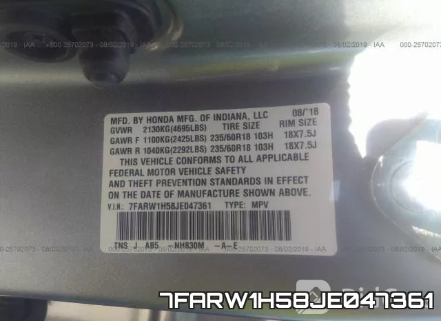7FARW1H58JE047361 фото 10