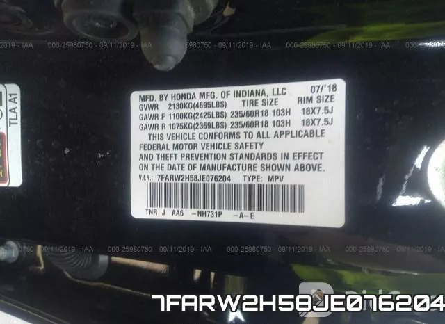 7FARW2H58JE076204 фото 10