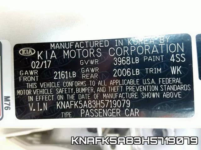 KNAFK5A83H5719079 фото 2