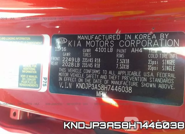 KNDJP3A58H7446038 фото 10