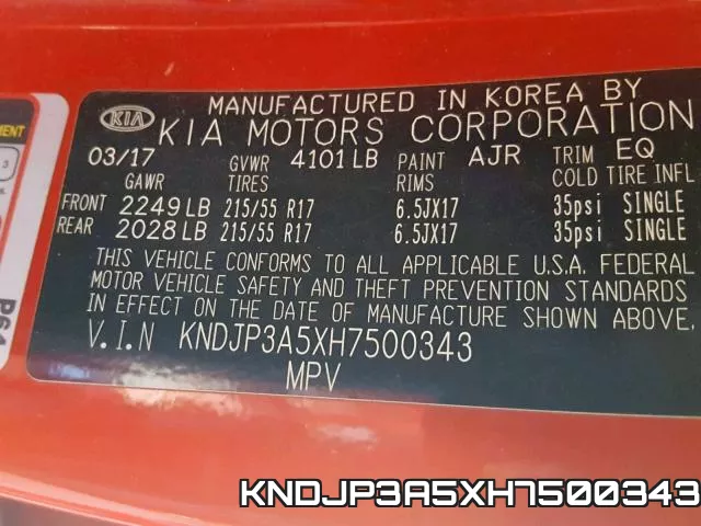 KNDJP3A5XH7500343 фото 2