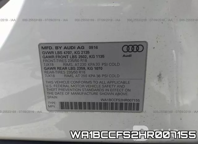WA1BCCFS2HR007155 фото 10