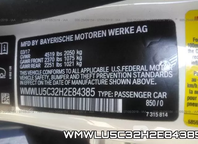WMWLU5C32H2E84385 фото 10