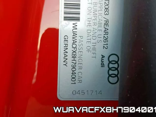 WUAVACFX8H7904001 фото 2