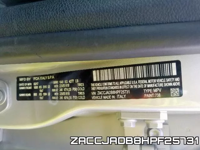 ZACCJADB8HPF25731 фото 2