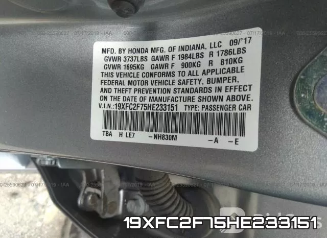 19XFC2F75HE233151 фото 10