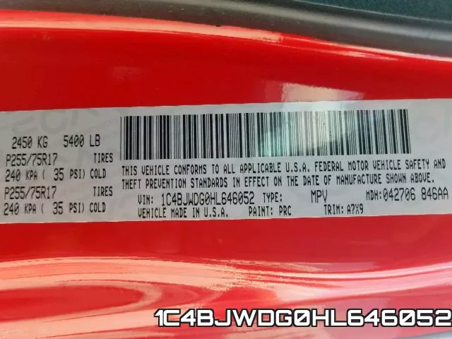1C4BJWDG0HL646052 фото 2