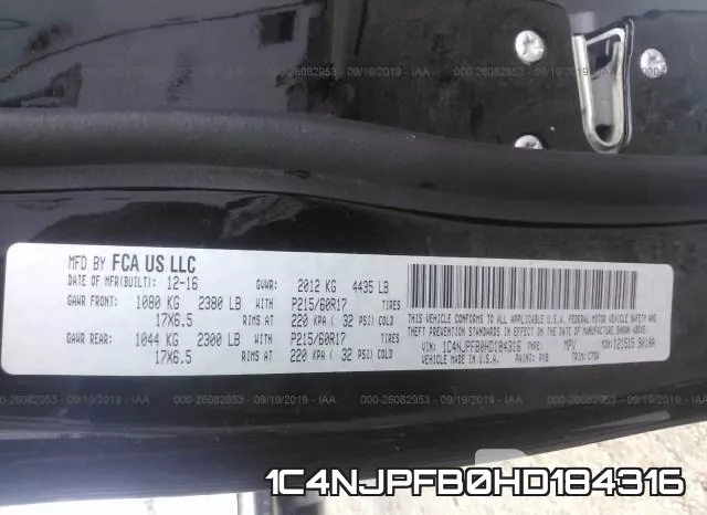 1C4NJPFB0HD184316 фото 10