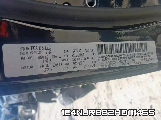 1C4NJRBB2HD111465 фото 2