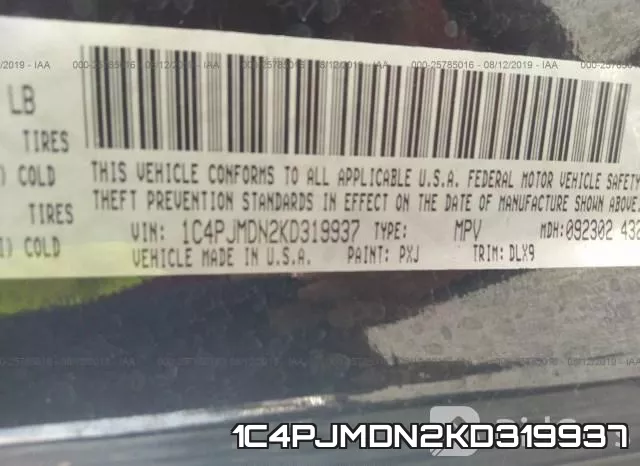 1C4PJMDN2KD319937 фото 10