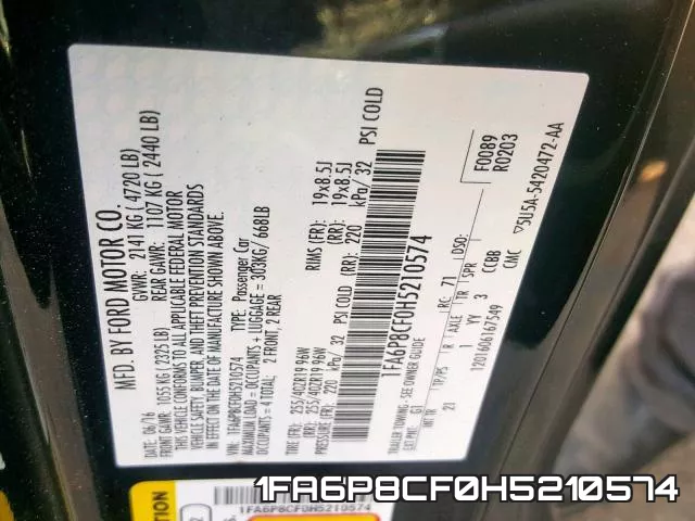 1FA6P8CF0H5210574 фото 2