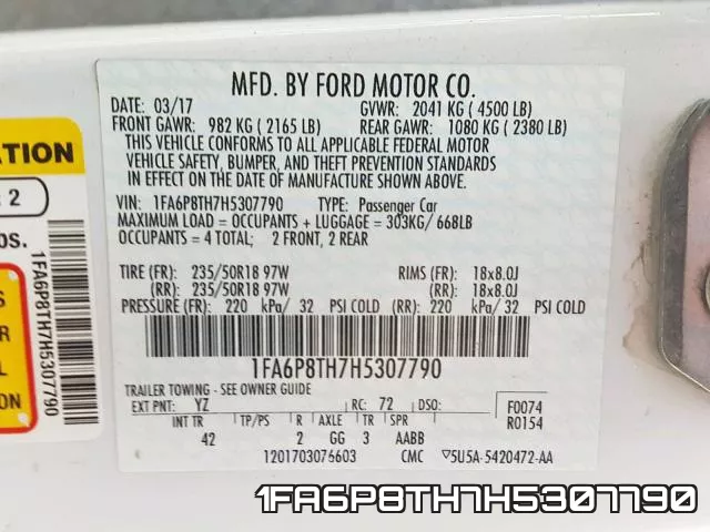1FA6P8TH7H5307790 фото 2