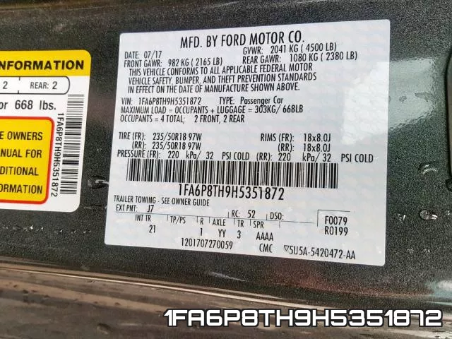 1FA6P8TH9H5351872 фото 2