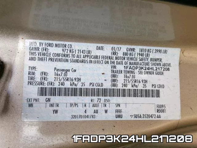 1FADP3K24HL217208 фото 2