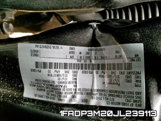 1FADP3M20JL239113 фото 2