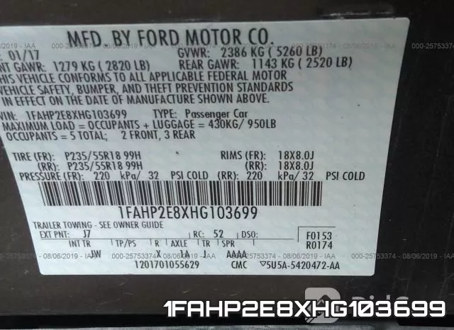 1FAHP2E8XHG103699 фото 10