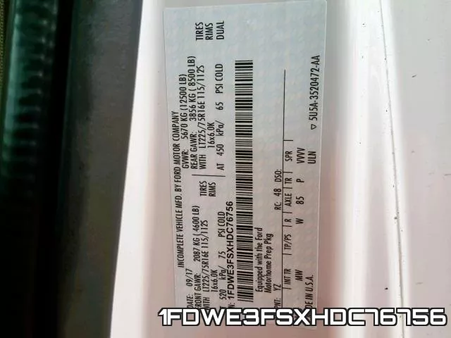 1FDWE3FSXHDC76756 фото 2