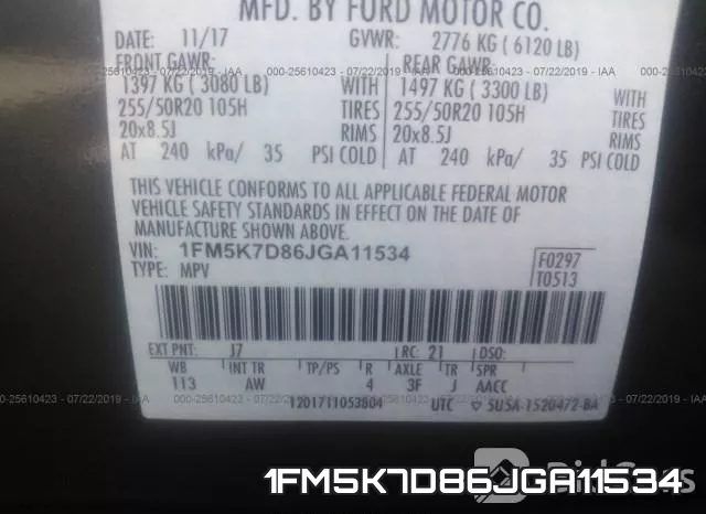 1FM5K7D86JGA11534 фото 10