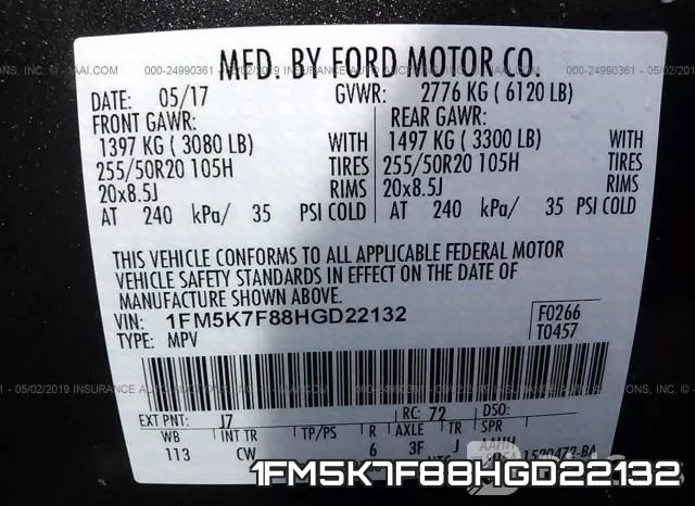 1FM5K7F88HGD22132 фото 10