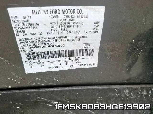 1FM5K8D83HGE13902 фото 2