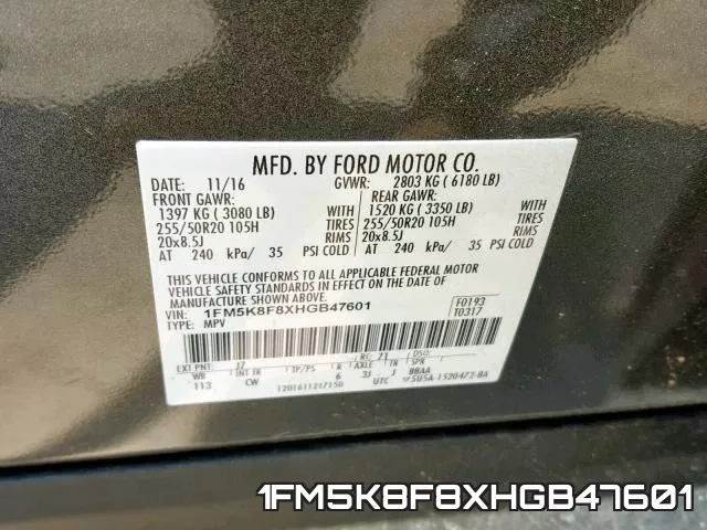 1FM5K8F8XHGB47601 фото 2