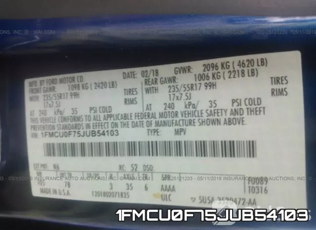 1FMCU0F75JUB54103 фото 10