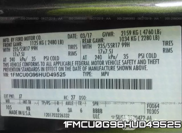 1FMCU0G96HUD49525 фото 10