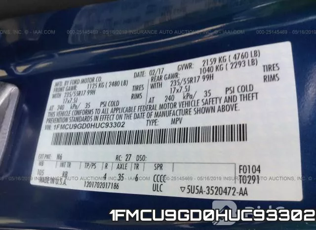 1FMCU9GD0HUC93302 фото 10