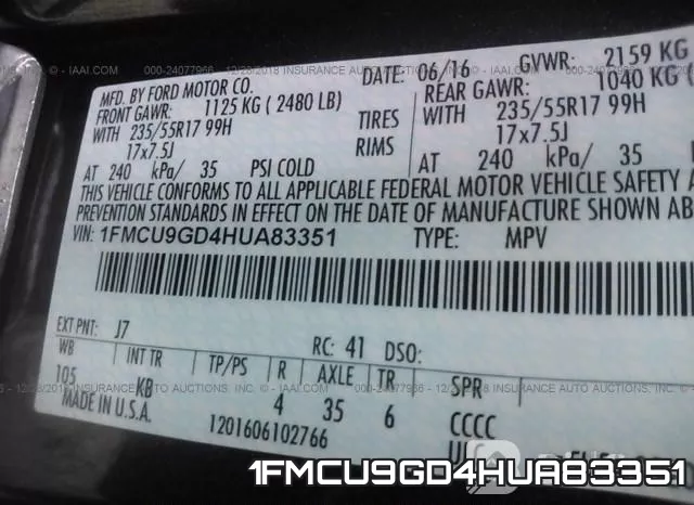 1FMCU9GD4HUA83351 фото 10