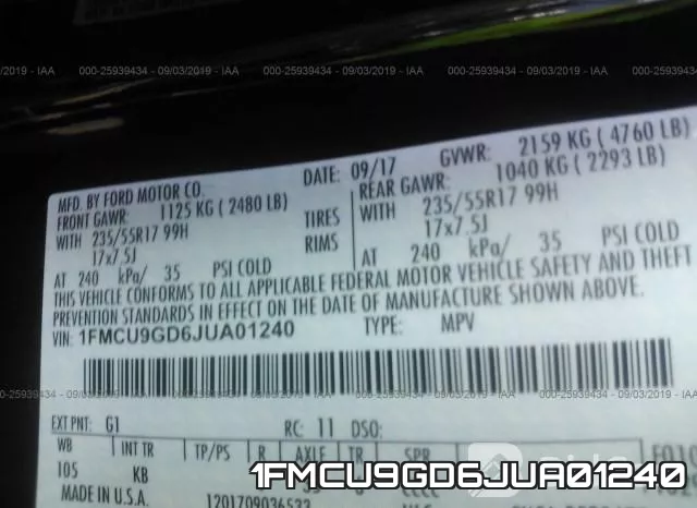 1FMCU9GD6JUA01240 фото 10