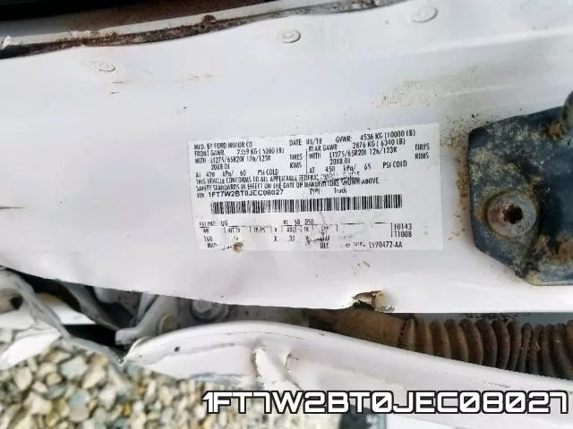 1FT7W2BT0JEC08027 фото 2