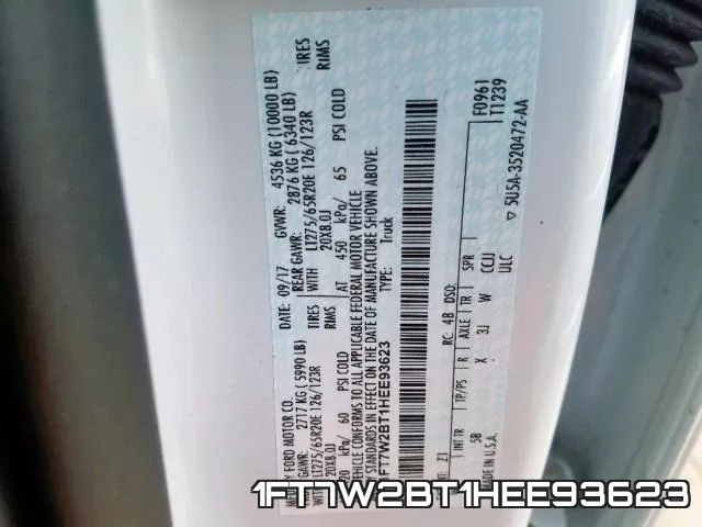 1FT7W2BT1HEE93623 фото 2
