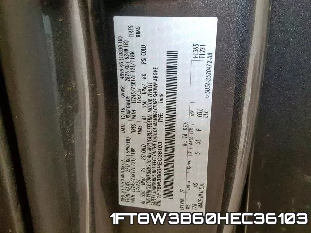 1FT8W3B60HEC36103 фото 2