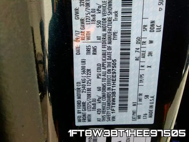 1FT8W3BT1HEE97505 фото 2