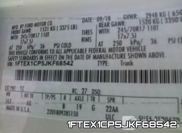1FTEX1CP5JKF68542 фото 10