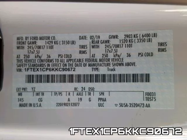 1FTEX1CP6KKC90672 фото 2