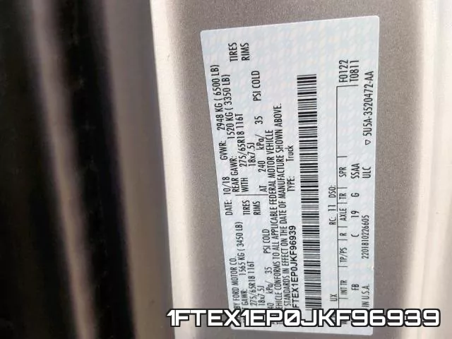 1FTEX1EP0JKF96939 фото 2