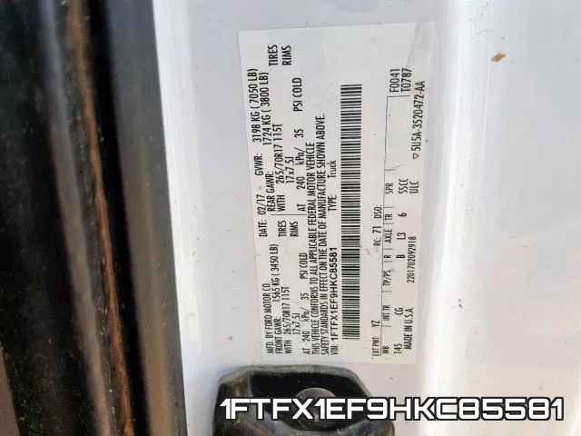 1FTFX1EF9HKC85581 фото 2