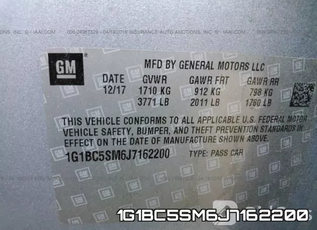 1G1BC5SM6J7162200 фото 10