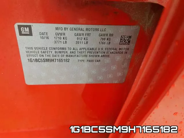 1G1BC5SM9H7165182 фото 2